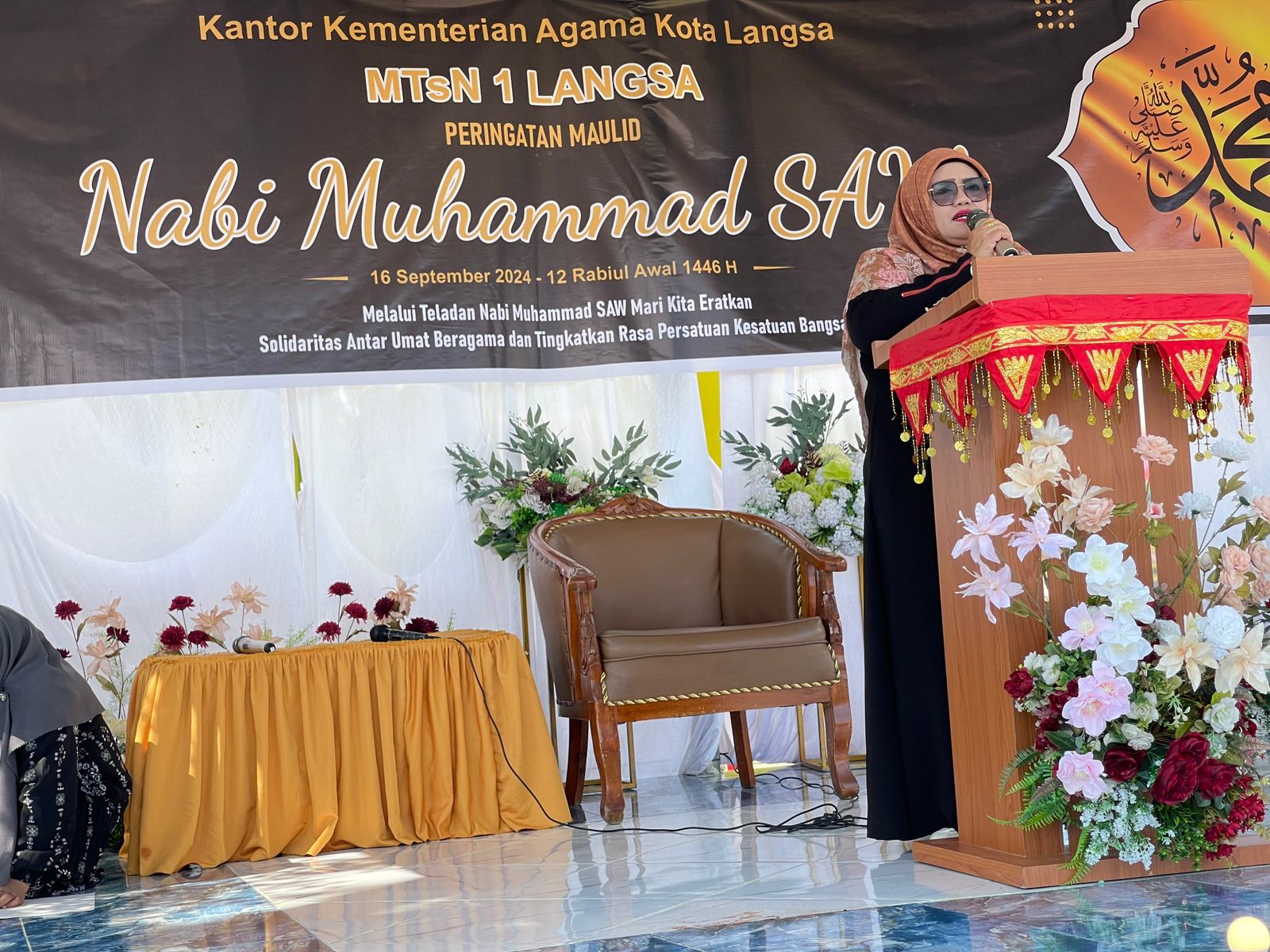 Pembukaan Peringatan Maulid Nabi oleh Kamad MTsN 1 Langsa